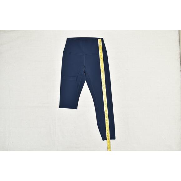 Lululemon Pants Womens 6 Navy Blue High Rise Pocket Yoga Athletic Lycra Stretch - Picture 5 of 8